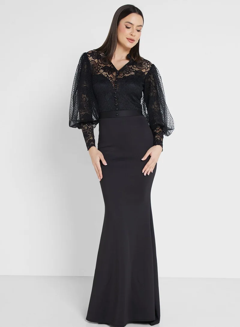 Ella Limited Edition Lace Bodice Maxi Dress