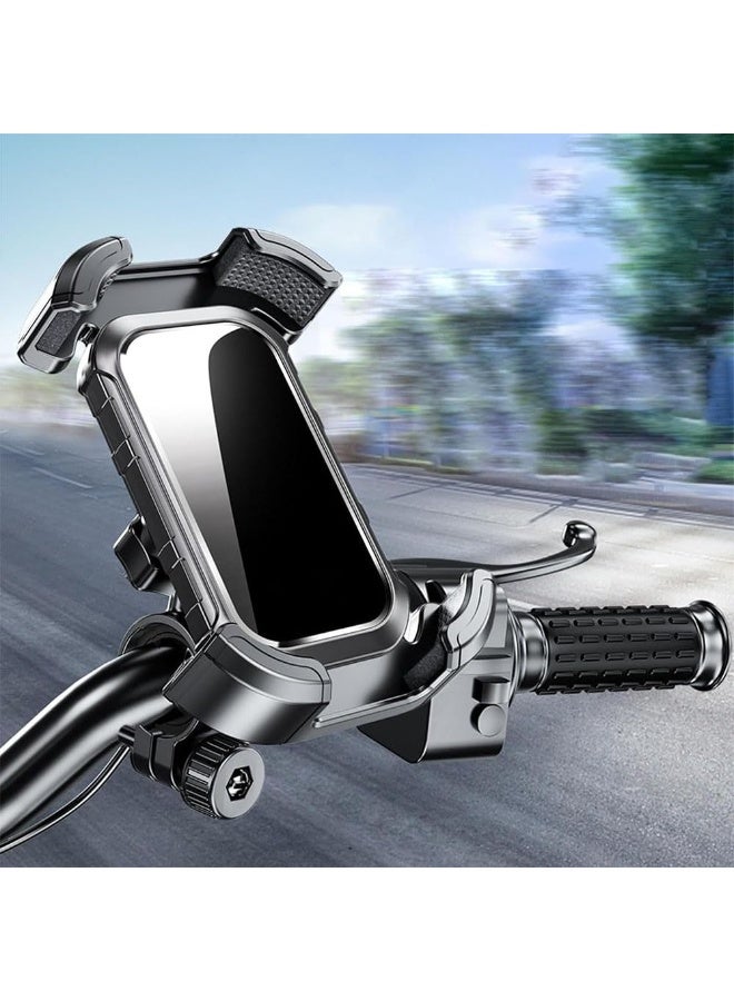 JZS Motorcycle Phone Mount,Upgrade Bike Phone Mount,360° Rotatable Phone Holder for Mountain Bike/ATV/Scooter Handlebar, Compatible with 4.7" to 6.8" Phone,Light Black - Image 5
