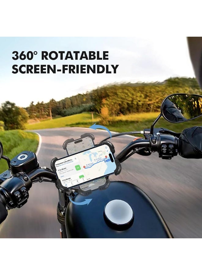 JZS Motorcycle Phone Mount,Upgrade Bike Phone Mount,360° Rotatable Phone Holder for Mountain Bike/ATV/Scooter Handlebar, Compatible with 4.7" to 6.8" Phone,Light Black - Image 4