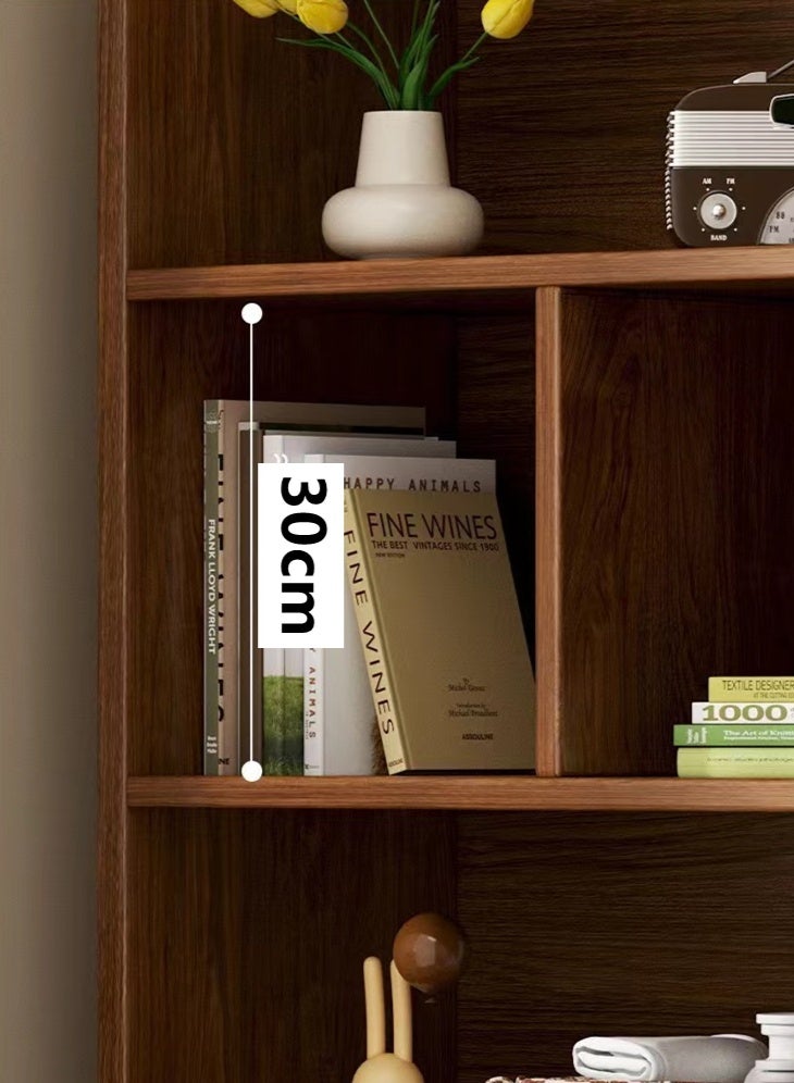 Kutis 6-Tier Modern Design Bookshlef Large Storage Display Rack Bookcase Rack With Drawer Bookcase Rack For Living Room Home Office Furniture Ecological Wood Board Brown 50X30X181.5 cm - Image 2