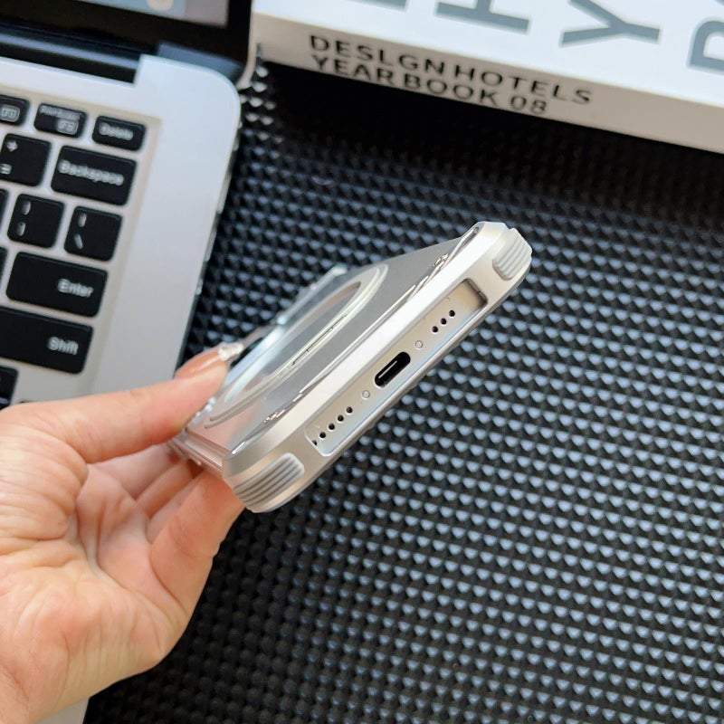 erorex For Iphone 16 Plus Frameless Aromatherapy Magsafe Holder Phone Case(Silver) - Image 3