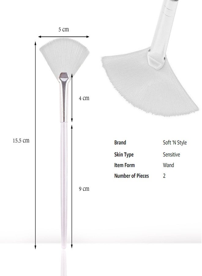 Soft N Style Soft 'N Style Taklon Fan Mask Brush Acid Applicator for Glycolic Peel/Masques (2, white) - Image 2
