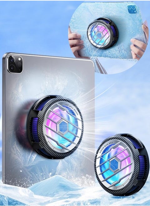 مبرد iPad، مبرد مغناطيسي للكمبيوتر اللوحي لجهاز iPad، متوافق مع ، مبرد ألعاب محمول عالمي مع عرض درجة الحرارة.
