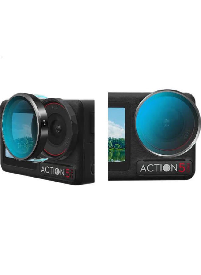 Reygeak Filter Kit For Dji Action 5 Pro 4 3, Sports Camera Uv Protection Cpl Polarizing Filter, Black Soft Nd16 Neutral Density Filter - Image 2