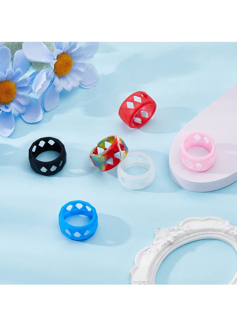 18 Pcs Silicone Anti Slip Ring Non Skid Band Ring Soft Protection Sleeve Bulb Glass Silicone Ring 6 Colors (25 x 17 mm) - Image 5