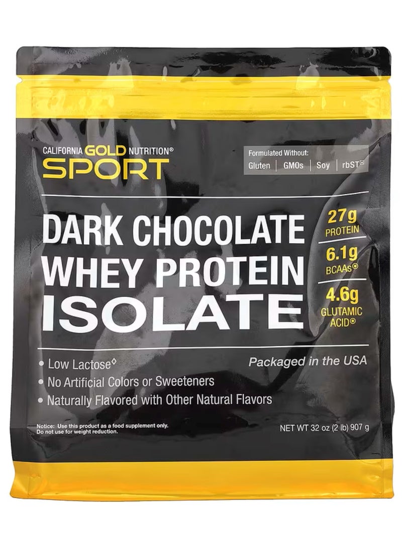 California Gold Nutrition Whey Protein Isolate Dark Chocolate, 2 lbs (907 g) 