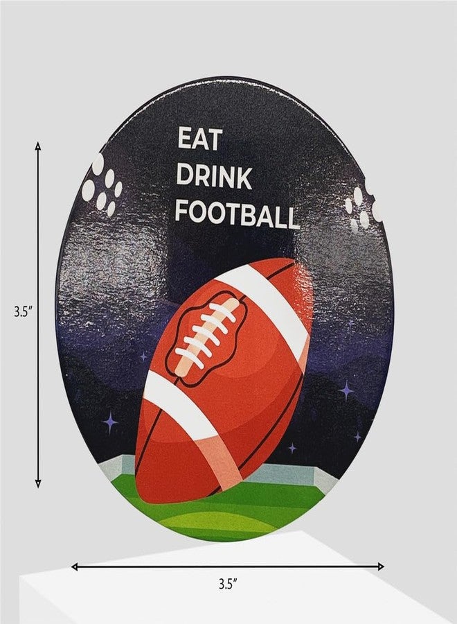 BASHOUT Round Football Disposable Drink Coasters| 50 Pack 3.5” Cardboard Football Coasters | For Game Day Celebrations, Football Parties, Sports Events, Birthdays | Big Game & Tailgate Drink Coasters |Bashout - Image 4