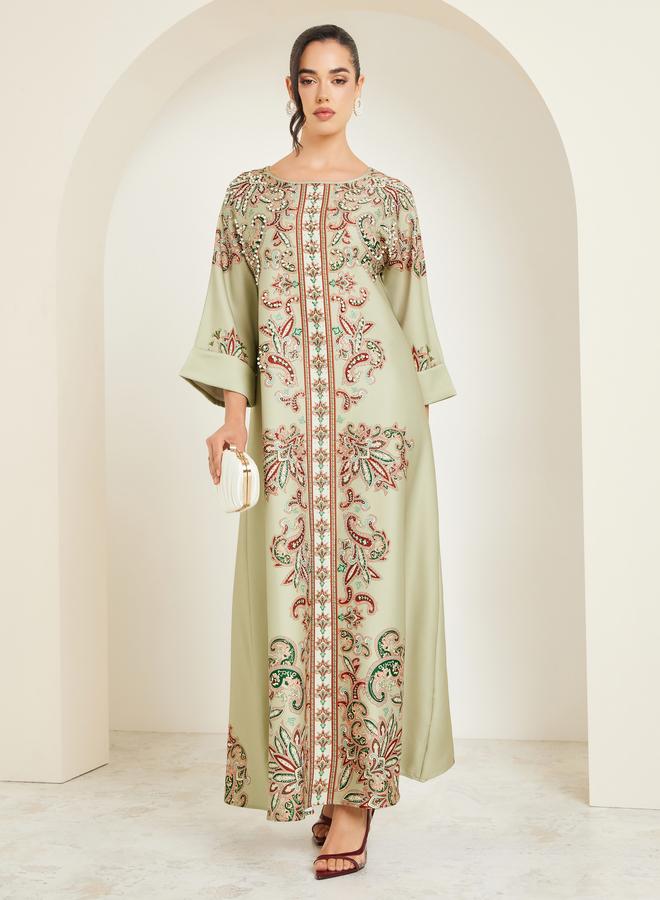 أميرة جلابية بأكمام طويلة وتفاصيل مزينة - Image 3