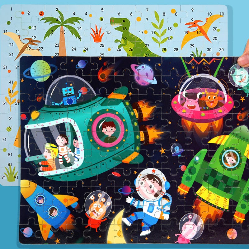 60 100 Pieces Of Wooden Iron Box Puzzle Board Kindergarten Children'S Educational Early Education Teaching Aids Wooden Toys - Image 5