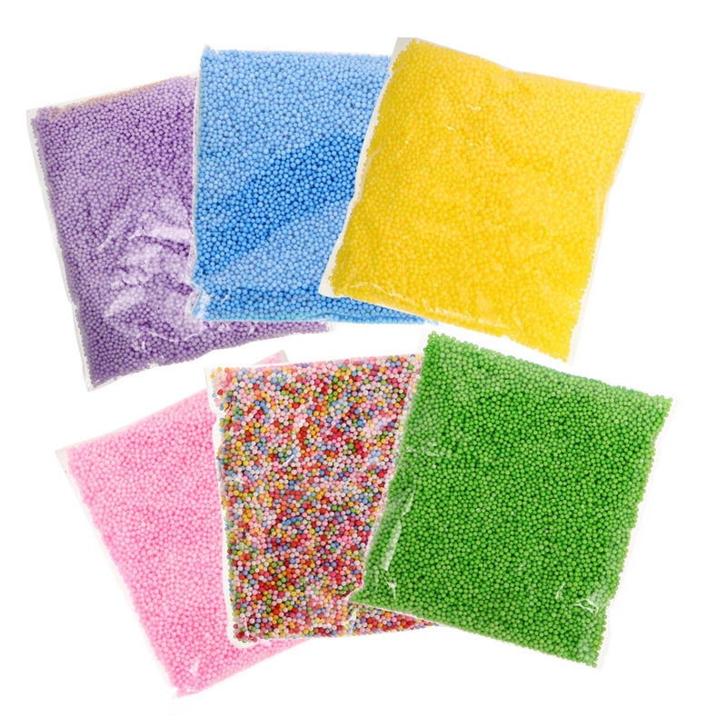 6 Bags Mixed Color Foam Beads For DIY Crafts Safe Micro Bead Filler Art Projects - Image 2