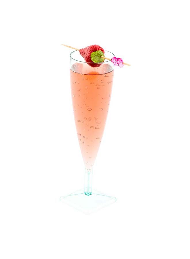 Restaurantware 5 Ounce Plastic Champagne Flutes, 100 Tall Mimosa Glasses - Disposable, Unique Design, Seagreen Plastic Disposable Champagne Glasses, For Parties, Weddings, Fill Beverages, Cocktails  - Image 4