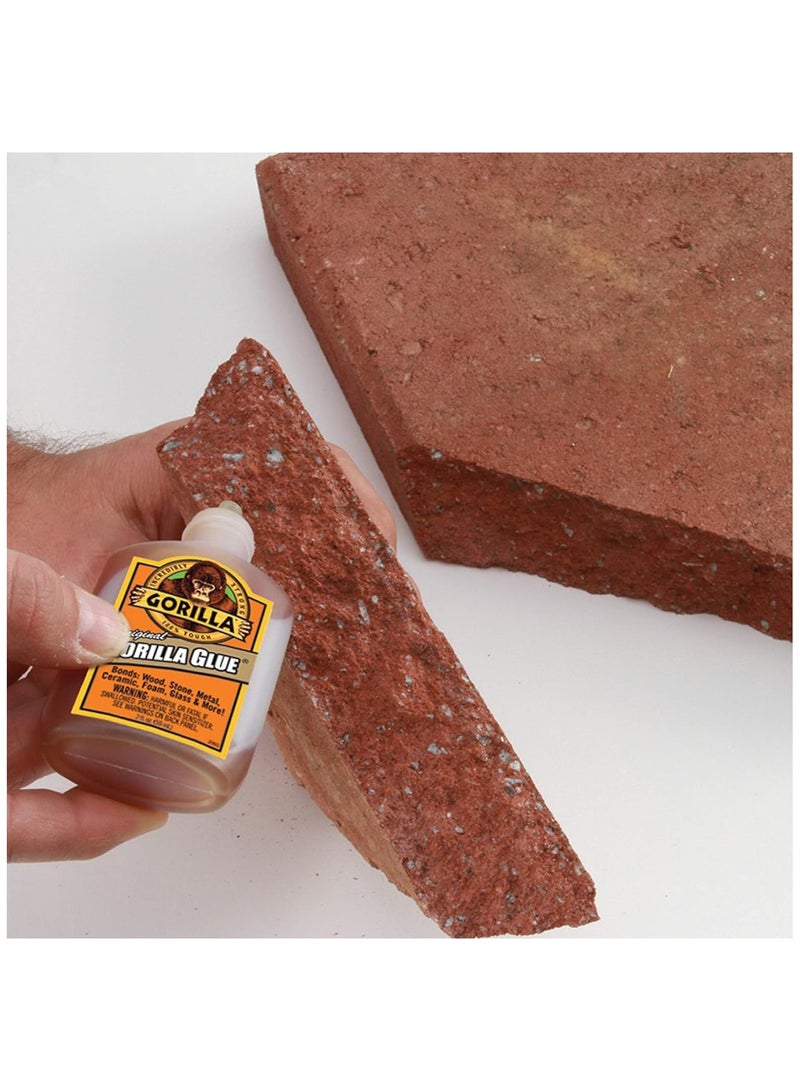 Gorilla Glue Gorilla Original Gorilla Glue, Waterproof Polyurethane Glue, 2 Ounce Bottle, Brown, Multicolour, 50003, 500028 - Image 2
