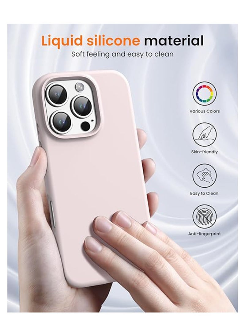 X-level Compatible with iPhone 16 Pro Case,Liquid Silicone Back Cover,Full Body Protective Cover,Shockproof Slim Phone Case Anti-Scratch Soft Microfiber Lining 6.3 inch Pink  - Image 2