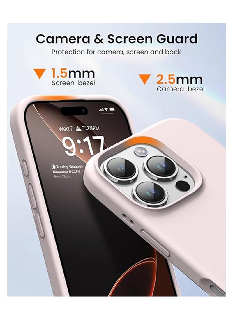X-level Compatible with iPhone 16 Pro Case,Liquid Silicone Back Cover,Full Body Protective Cover,Shockproof Slim Phone Case Anti-Scratch Soft Microfiber Lining 6.3 inch Pink  - Image 3