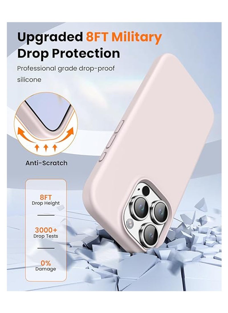 X-level Compatible with iPhone 16 Pro Case,Liquid Silicone Back Cover,Full Body Protective Cover,Shockproof Slim Phone Case Anti-Scratch Soft Microfiber Lining 6.3 inch Pink  - Image 4