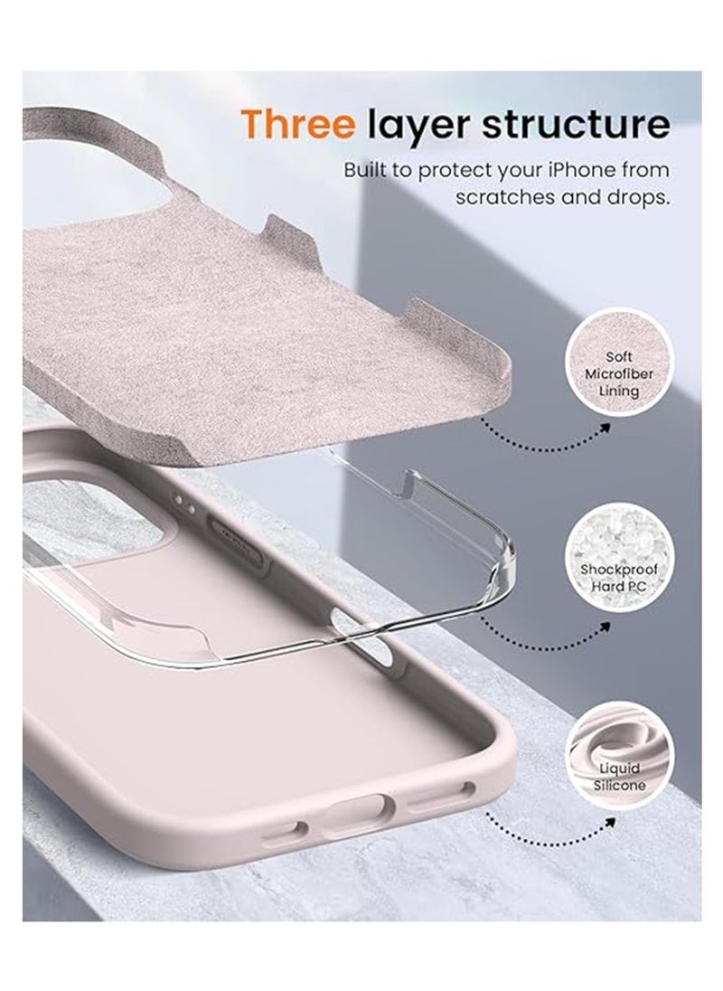 X-level Compatible with iPhone 16 Pro Case,Liquid Silicone Back Cover,Full Body Protective Cover,Shockproof Slim Phone Case Anti-Scratch Soft Microfiber Lining 6.3 inch Pink  - Image 5