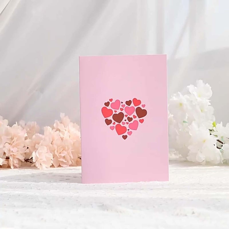 كلاراكو بطاقة عيد الحب من كلاركو، بطاقة عيد الحب ثلاثية الأبعاد، بطاقة تهنئة ثلاثية الأبعاد على شكل قلب حب، بطاقة مباركة بخط اليد، لوازم لحفلات الزفاف وأعياد الميلاد والذكرى السنوية - Image 4