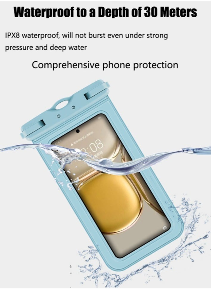 VUCATIN Waterproof Phone Pouch Universal IPX8 Waterproof Phone Case with Detachable Lanyard Cellphone Dry Bag for Phone Up to 7.2" Underwater Screen Touchable Travel Beach Essentials protective case  (White)  - Image 3