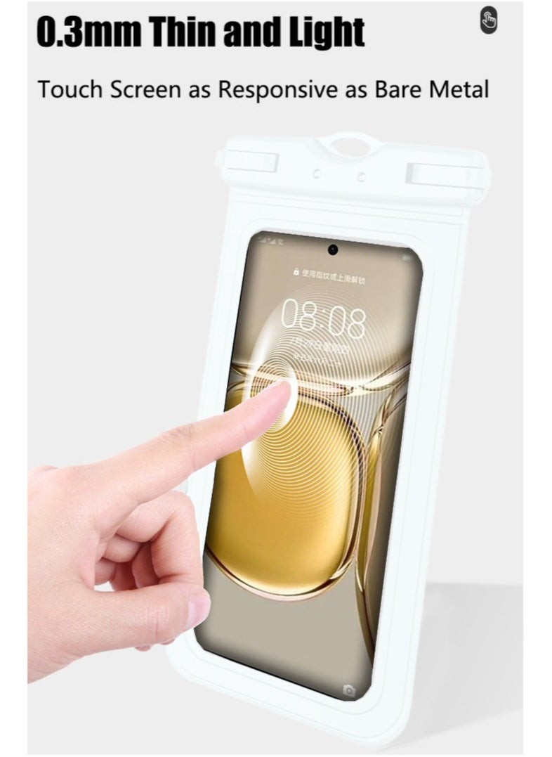 VUCATIN Waterproof Phone Pouch Universal IPX8 Waterproof Phone Case with Detachable Lanyard Cellphone Dry Bag for Phone Up to 7.2" Underwater Screen Touchable Travel Beach Essentials protective case  (White)  - Image 2