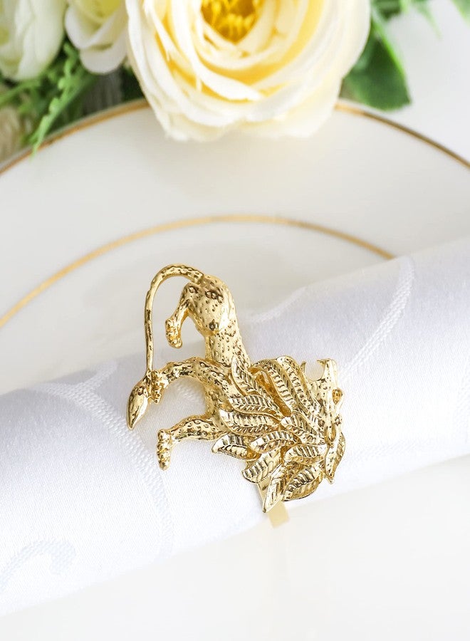 LABJULY Set of 12 Napkin Rings Gold Lion Summer Wedding Party Home Table Decor, Animal Serviette Rings Holder, for Family Gathering or Every Day - Image 3