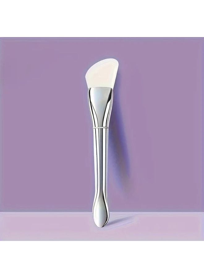 4 قطع فرش ماسك فضي للوجه، Applicator برأس مسطح فائق النحافة لماسك الطين والأساس - Image 4