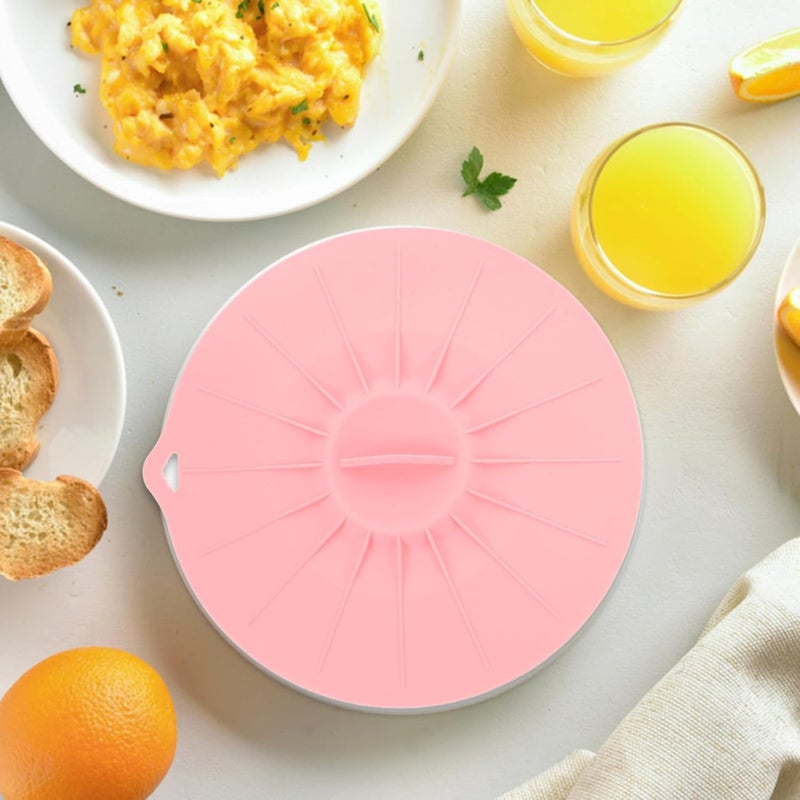 IMIKEYA Silicone Microwave Splatter Cover and Universal Food Storage Lids Set, 5pcs Pink Silicone Bowl Seal Covers, Reusable Vacuum Seal Lids for Bowls, Pots, and Plates, Dishwasher Safe - Image 5