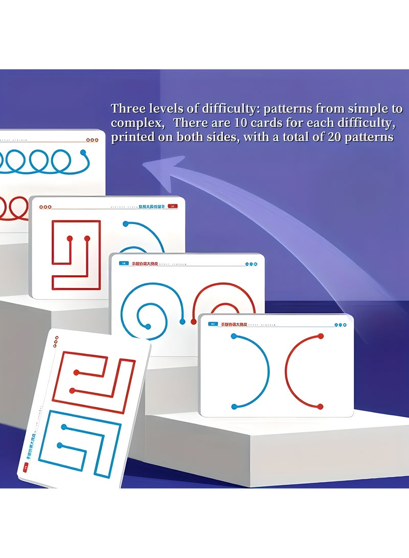 LIXADA 10 Pieces Coordination and Motor Skills Practice Boards, Non-Electric, Durable Cardboard Construction, Reusable Writing Surface, Fun and brain exercise game for Kids Age 3-6 (Pen& Eraser colors random) - Image 4