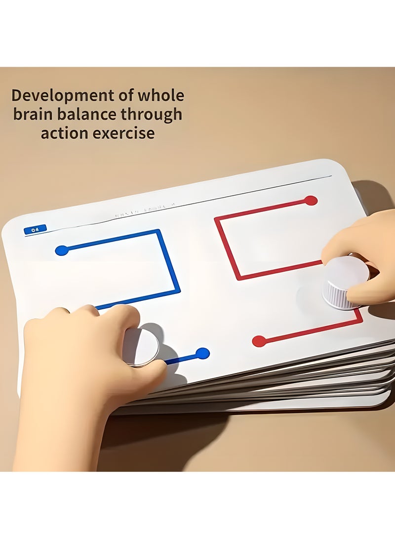 LIXADA 10 Pieces Coordination and Motor Skills Practice Boards, Non-Electric, Durable Cardboard Construction, Reusable Writing Surface, Fun and brain exercise game for Kids Age 3-6 (Pen& Eraser colors random) - Image 3