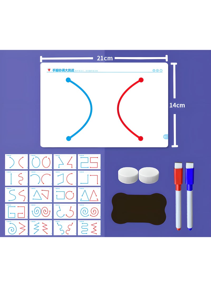 LIXADA 10 Pieces Coordination and Motor Skills Practice Boards, Non-Electric, Durable Cardboard Construction, Reusable Writing Surface, Fun and brain exercise game for Kids Age 3-6 (Pen& Eraser colors random) - Image 1