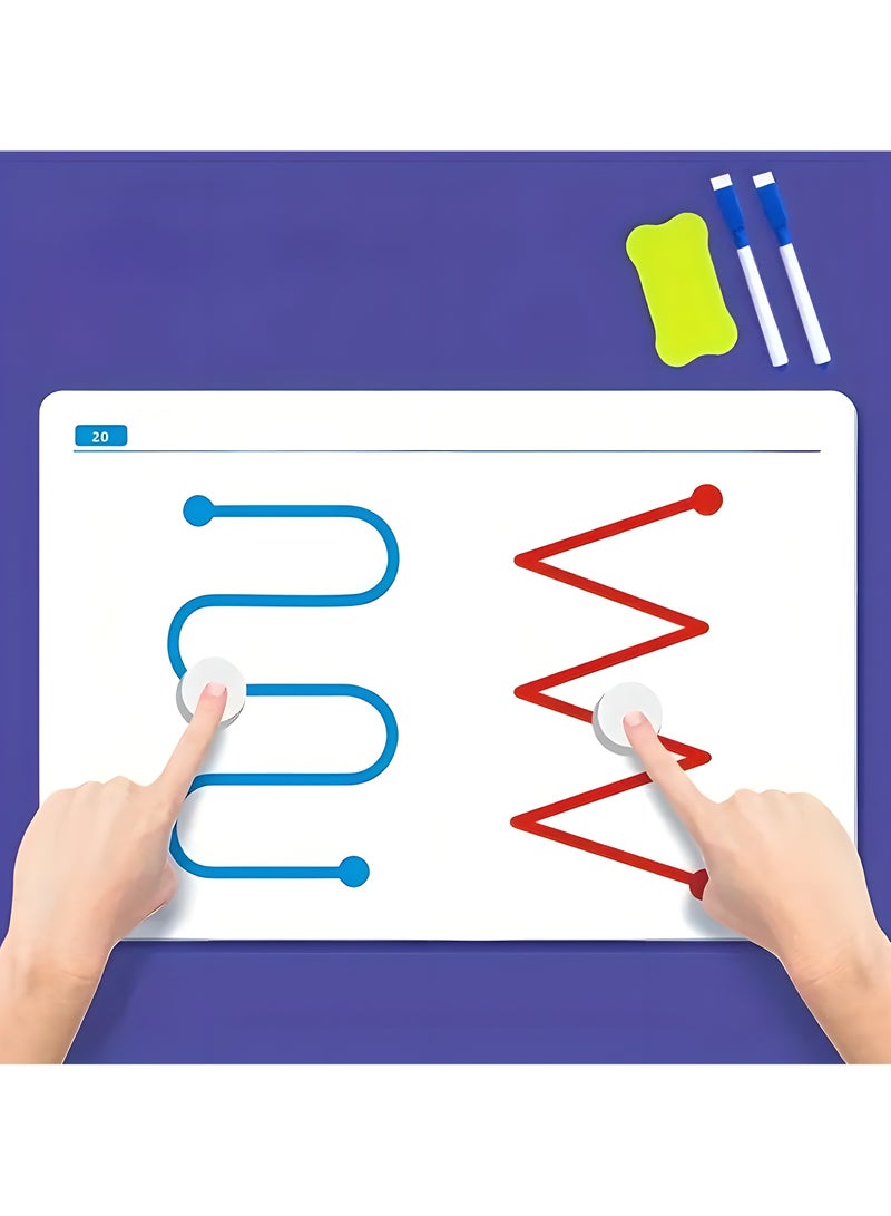 LIXADA 10 Pieces Coordination and Motor Skills Practice Boards, Non-Electric, Durable Cardboard Construction, Reusable Writing Surface, Fun and brain exercise game for Kids Age 3-6 (Pen& Eraser colors random) - Image 2