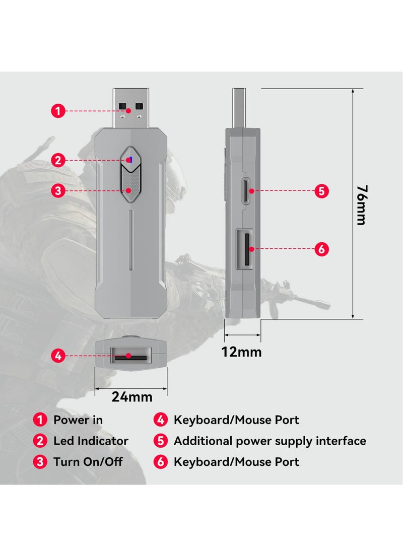 Excefore - Mouse and Gaming Keyboard Adapter for Android Phone/Tablet, Adapter Support Key Mapping, Recoil Control, Mouse sensitivity, Perfect for PU-BG, AP-EX, COD, DES-TINY2 Games - Image 1