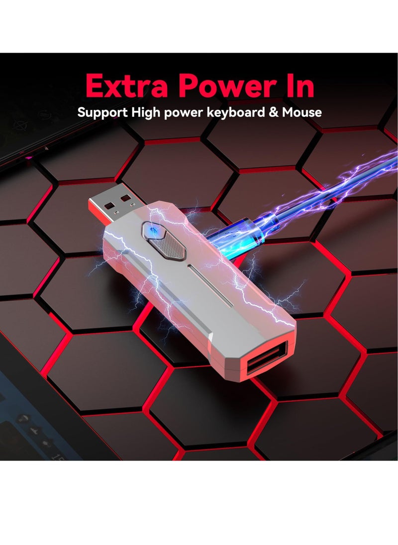 Excefore - Mouse and Gaming Keyboard Adapter for Android Phone/Tablet, Adapter Support Key Mapping, Recoil Control, Mouse sensitivity, Perfect for PU-BG, AP-EX, COD, DES-TINY2 Games - Image 1