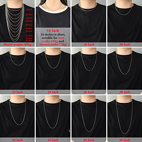 Monily 2-7 mm 16-36 In Square Rolo Stainless Steel Chain Necklace Round Box Necklace Men Women Jewellery - Image 4
