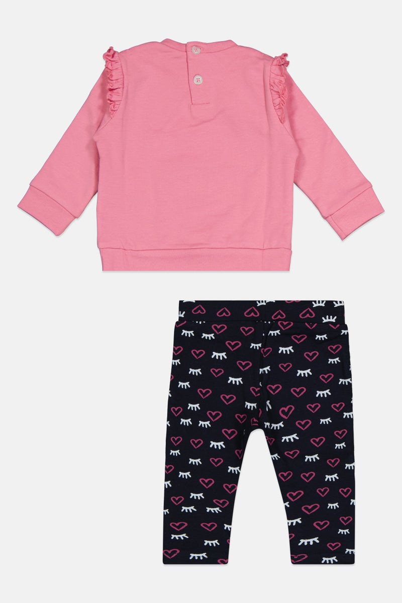 guru Toddlers Girl 2 Pcs Graphic Print Top  And Leggings Set, Multicolor - Image 2