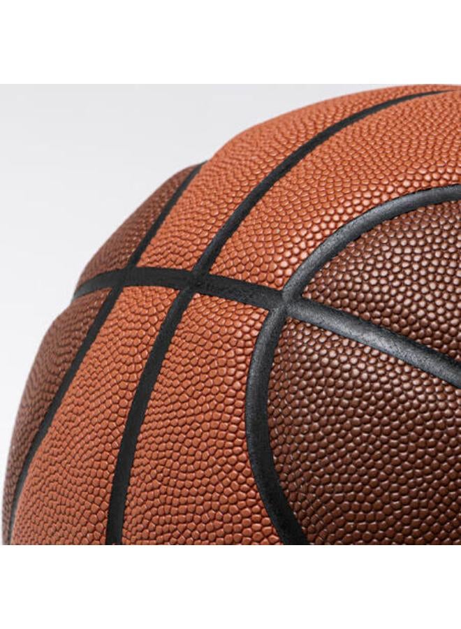 Tarmak Size 6 FIBA Basketball BT500 Grip - Orange/Brown - Image 4