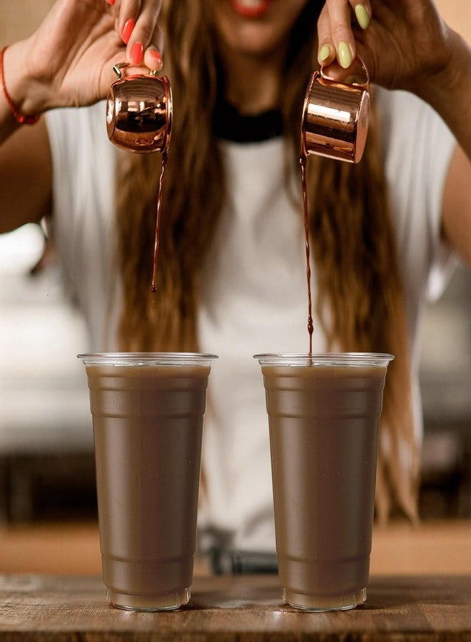 Potchen 50Sets Disposable Utensils, 16 oz Plastic Root Beer Float Cups Parfait Cups, 8.27 Inch Sundae Spoons and Red Paper Straws Plastic Utensils Party Supply for Ice Cream Cold Drinks - Image 3