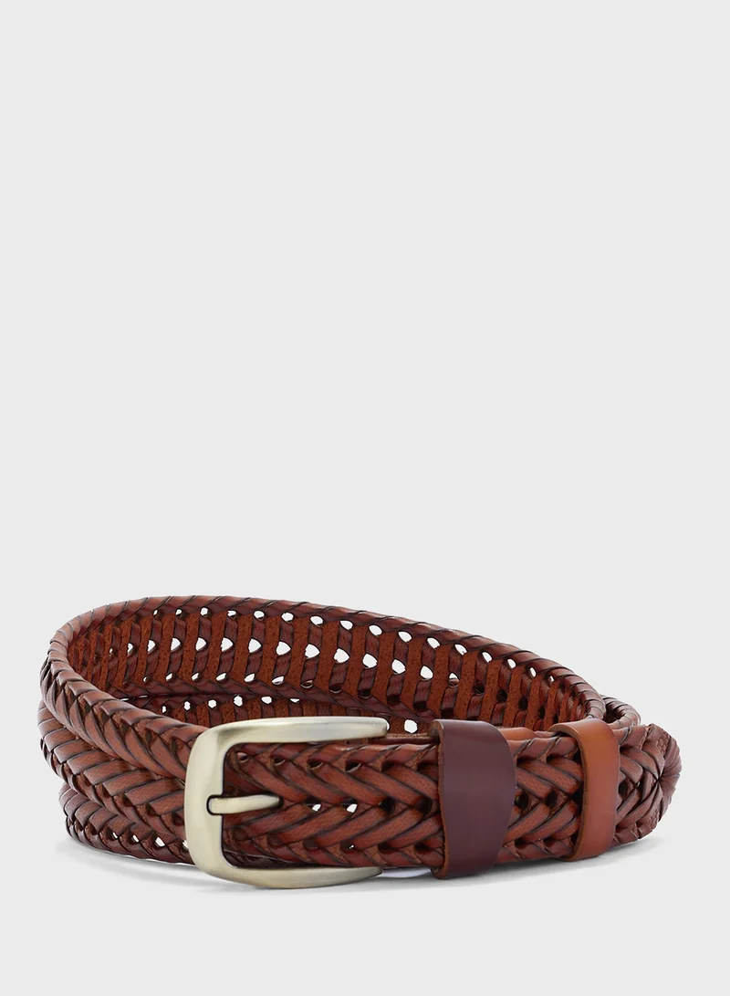 روبرت وود Genuine Leather Braided Belt