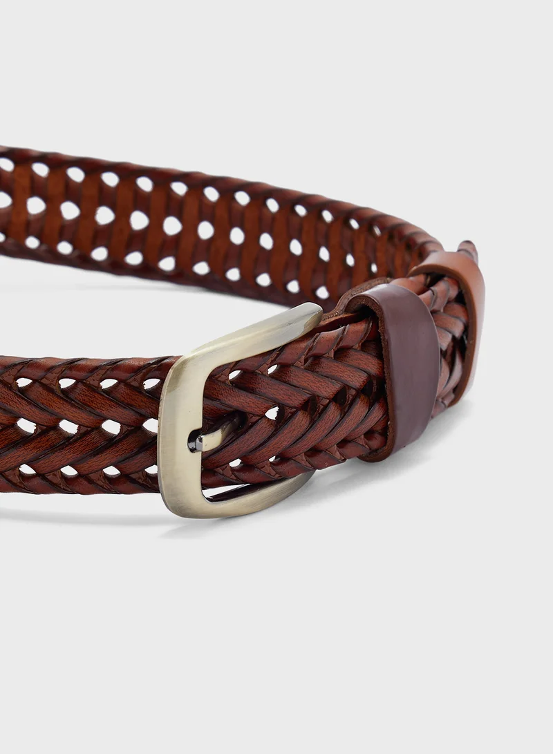 روبرت وود Genuine Leather Braided Belt