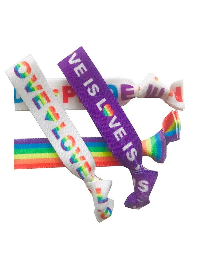 Sportigift 8 Piece Rainbow Hair Tie Set - LGBTQ Pride Parade, Festival and Party Accessories - Equality Celebration Supplies - Image 2