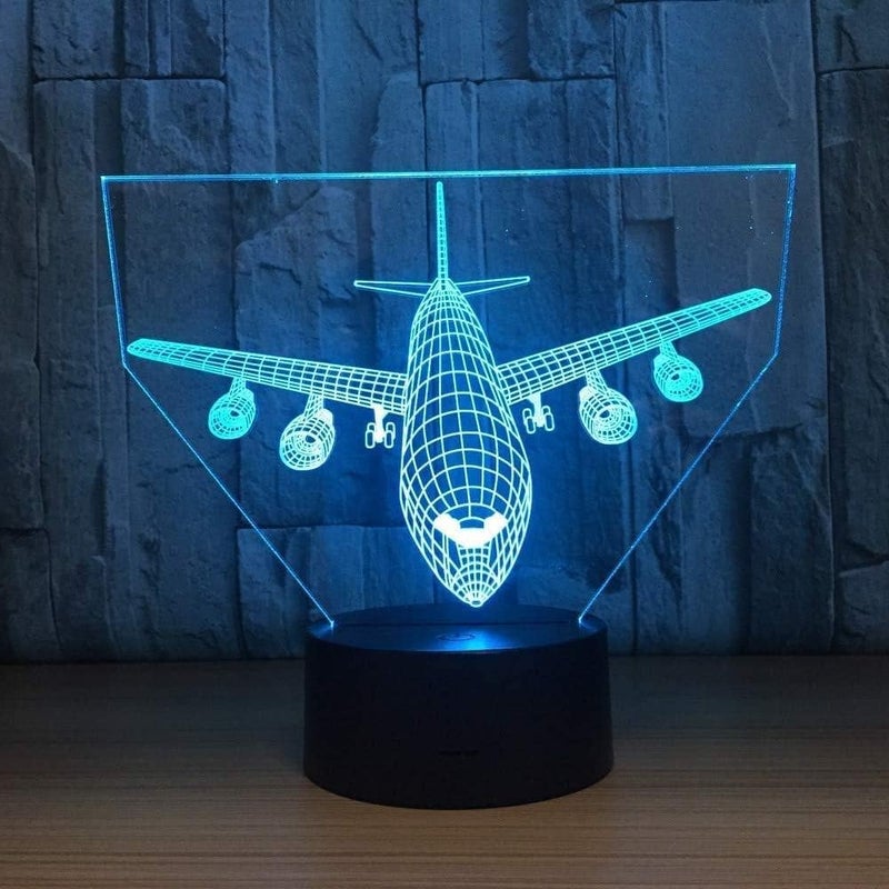 Al Raied ARS® Airplane Night Light 3D Illusion Lamp with Remote Control - 16 Color Changing LED Table Decor - Image 3