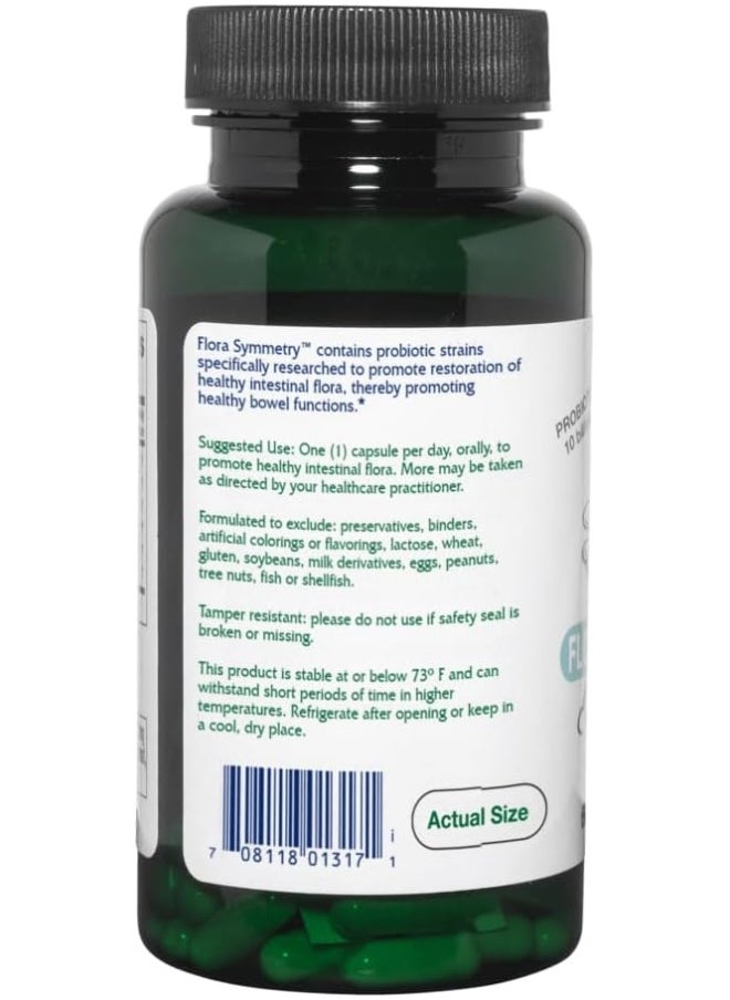 Vitanica Flora Symmetry, Shelf Stable Probiotic Supplement, Dr Formulated Probiotics For Women, Probiotics For Men And Adults, Acidophilus Probiotic, Non-Gmo, Vegan, 60 Capsules  - Image 3