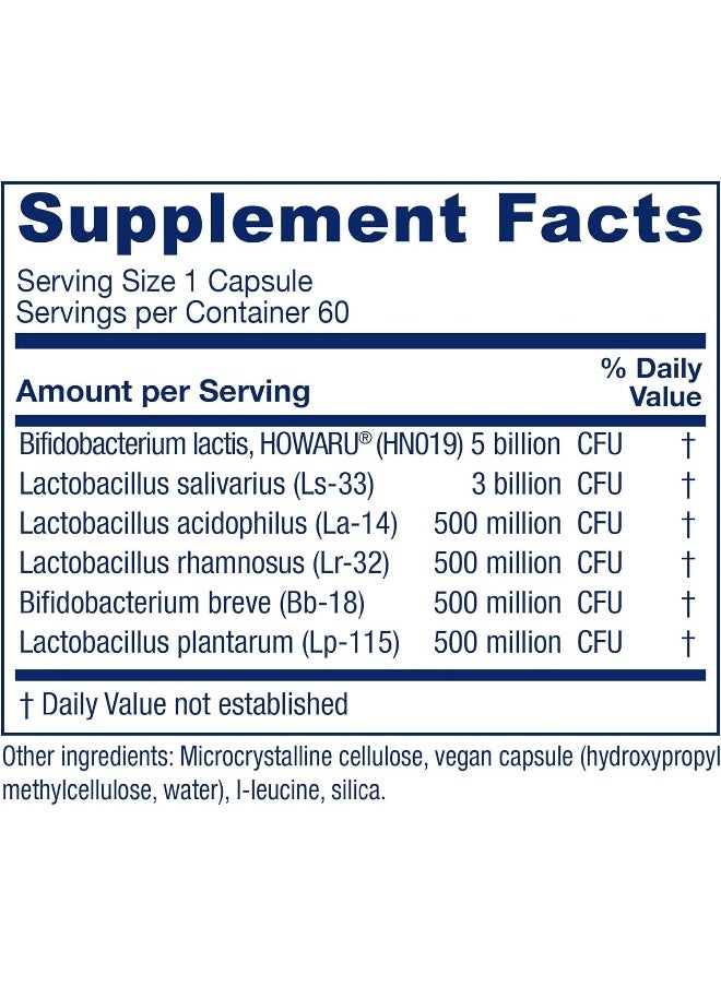 Vitanica Flora Symmetry, Shelf Stable Probiotic Supplement, Dr Formulated Probiotics For Women, Probiotics For Men And Adults, Acidophilus Probiotic, Non-Gmo, Vegan, 60 Capsules  - Image 2