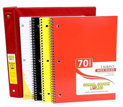 School Supply Boxes Elementary School Essentials Bundle | 1 Box - 91 Pieces per Box | School Supply Boxes - Back to School Essentials | Includes Binders, Folers, Notebooks, Filler Paper, Pencils, Notecards, Pens, & More - Image 3