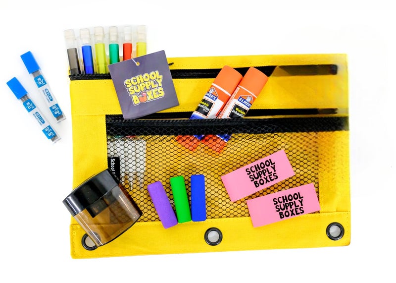School Supply Boxes Elementary School Essentials Bundle | 1 Box - 91 Pieces per Box | School Supply Boxes - Back to School Essentials | Includes Binders, Folers, Notebooks, Filler Paper, Pencils, Notecards, Pens, & More - Image 4