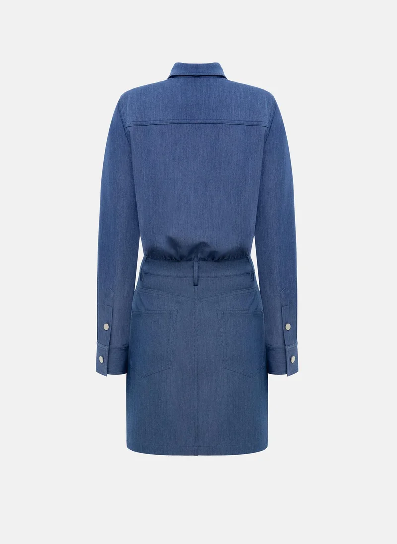 Lichi  Mini shirt dress with metal buttons for Women | Best Price UAE