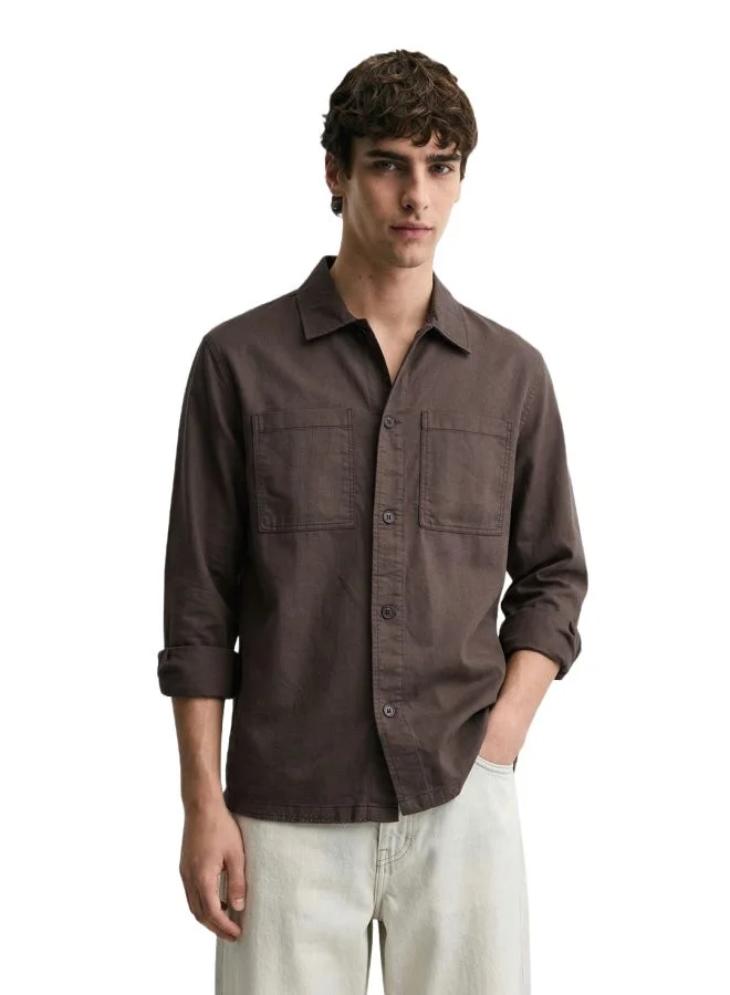 ذا انديان كراج كو Men Regular Fit Solid Cutaway Collar Full Sleeves Shirt