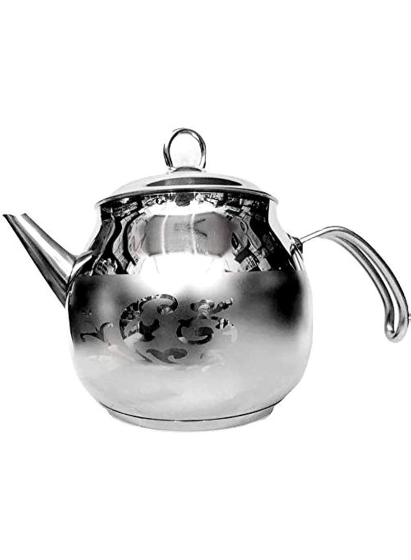 lines Turkish stainless steel teapot, 1 liter, from Lines 18/10, rust-resistant, silver, 86993499154141