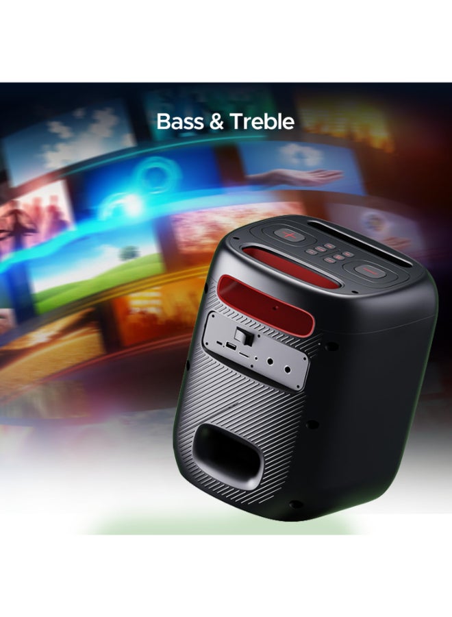 بوات مكبر صوت boAt Partypal 185 بقوة 50 واط، حتى 6 ساعات من وقت التشغيل، وضع TWS، بلوتوث v5.0، منفذ AUX، ومنفذ USB Type-C (أسود منتصف الليل) - Image 4