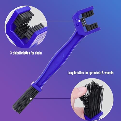 iWagon- 3 Pcs Bike Chain Cleaner Car Tyre Cleaning Wheel Tire Rim Scrub Brush,Chain Brush Wash Useful Car Truck Motorcycle Bike Washing Cleaning Tool - Image 2