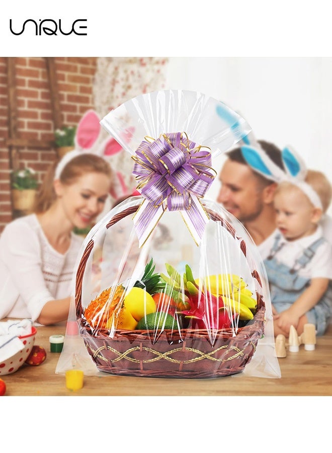 Unique 20 Pieces Pull Bow Wrapping - Ribbon Pull Bows, for Wedding Baskets, Multicolor Ribbon Bow to Wrap Box or Floral Decoration, 6 Inches Diameter (Purple) - Image 3